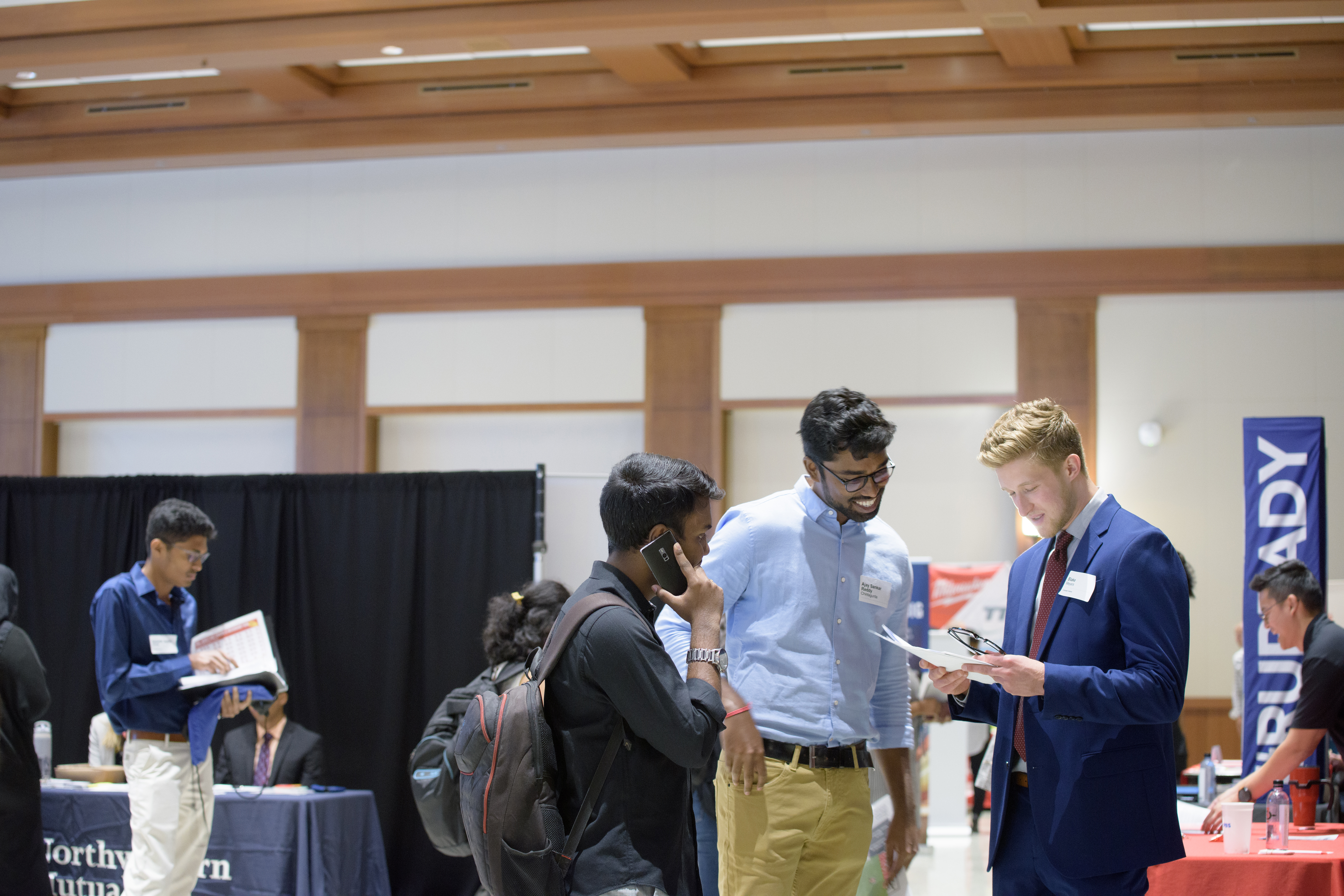 students at internship fair