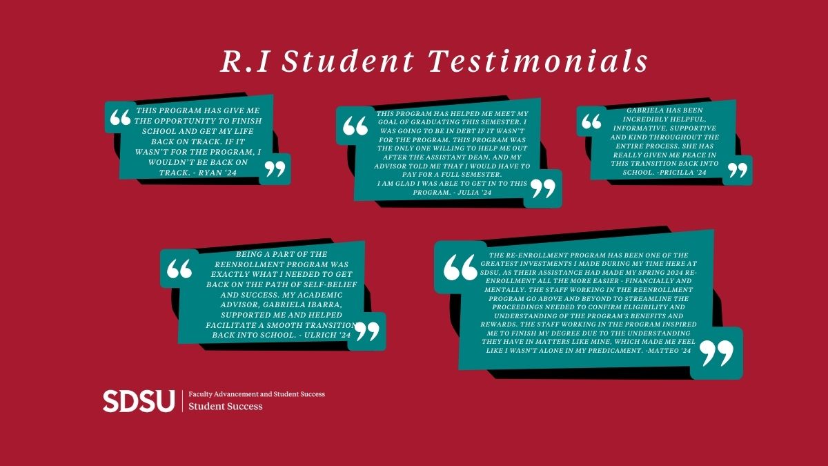 Testimonials for our Spring 2024 RI students! 